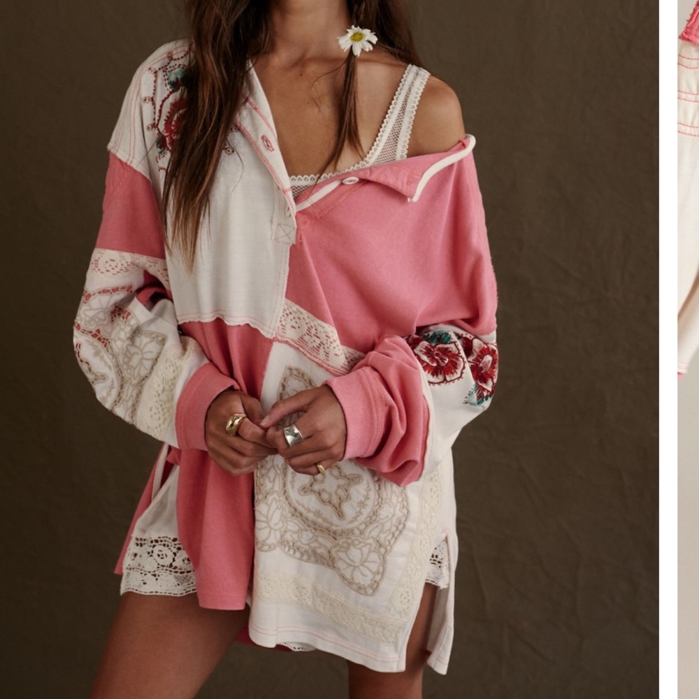 NWT Free People Attic Craft Polo, XS